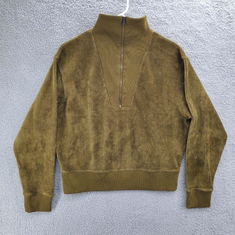 Universal Thread Sweater Ribbed 1/2 Zip  Womens Green Size Small NWOT